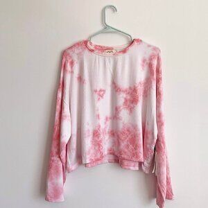 ELECTRIC & ROSE Ember & Cloud Tie-Dye Bloom Aero Crop Sweatshirt XS S M